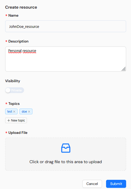 Create resource